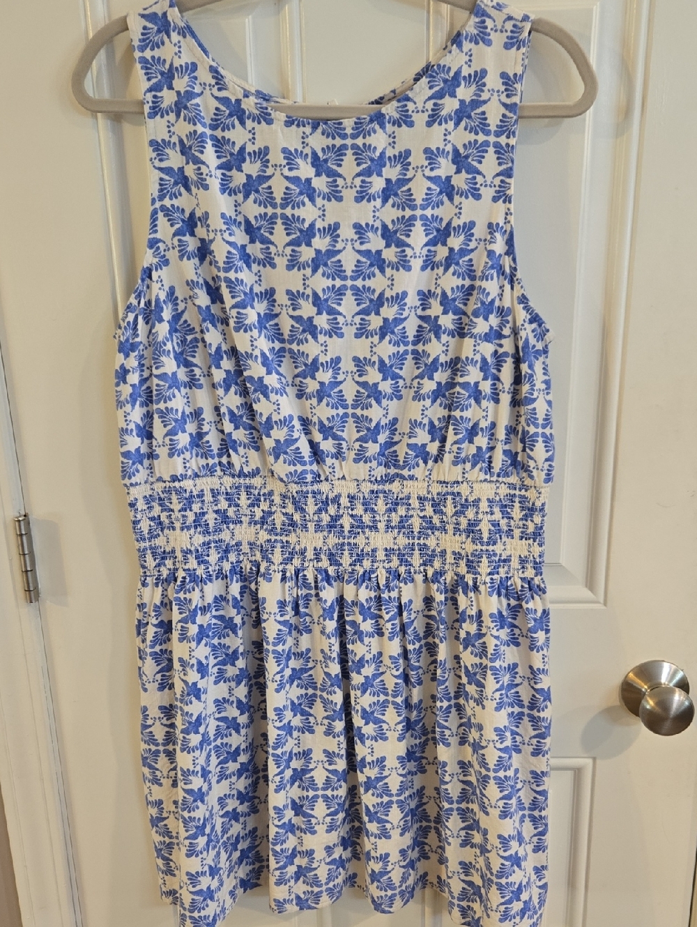 Universal Thread Blue and White Floral Print Dress